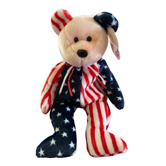 Pink Face Spangle Bear 1999 Ty Beanie Baby Plush Collectible Nostalgia Stuffed A - Picture 1 of 10